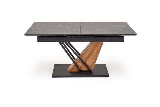 Rozkladací jedálenský stôl VOLANT 160(180)x90 čierny mramor/dub zlatý/čierna