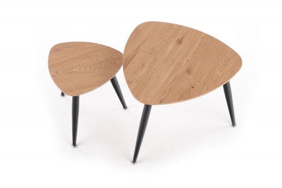 Konferenční stolek NICEA 2 - sada 2 ks dub zlatý/černý