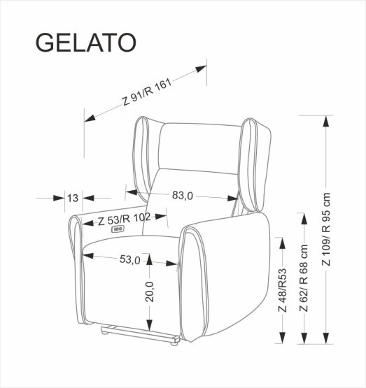Relaxačné kreslo GELATO sivé