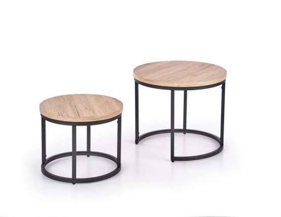 Konferenční stolek OREO - sada 2 ks dub san remo/černý