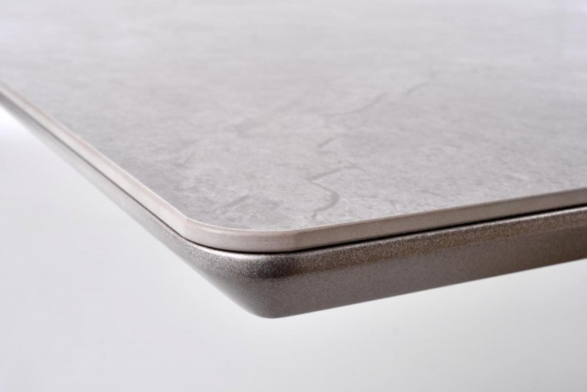 Rozkládací jídelní stůl VALENTINO 160(220)x90 šedý/zlatý