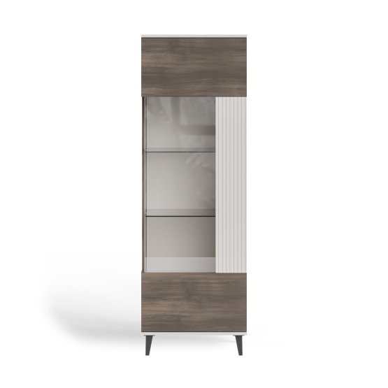 Vitrína RANDOM 2 W-1 kašmír/orech/čierna