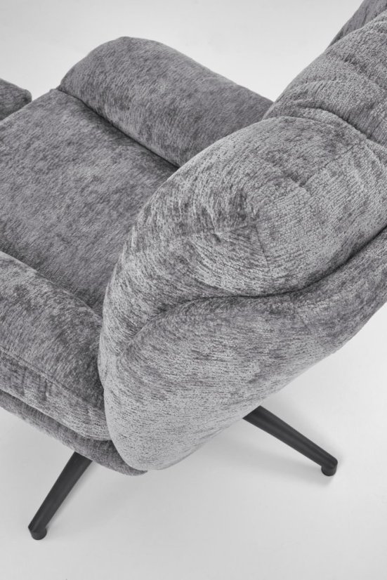 Čalúnené kreslo PESTO s podnožkou sivé