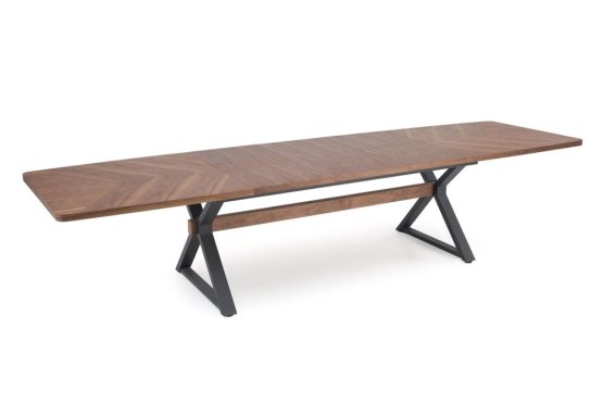 Rozkladací jedálenský stôl BARON 200(350)x100 orech/čierna