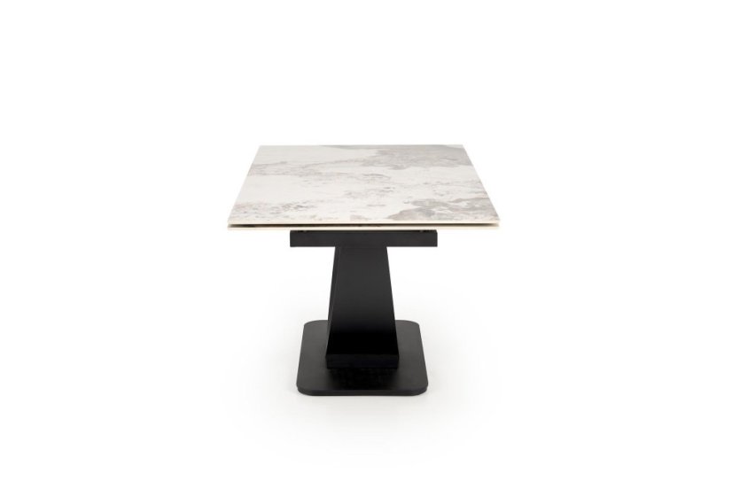 Rozkládací jídelní stůl FERNANDO bílý mramor/černý