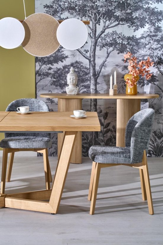 Jedálenská stolička BASSO dub prírodný/sivá