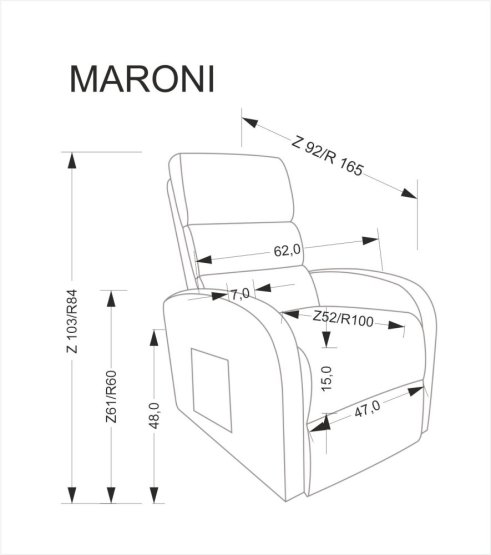 Relaxačné kreslo MARONI sivé