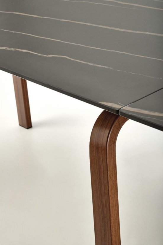 Rozkládací jídelní stůl LOZANO 140(200)X82 černý mramor/ořech