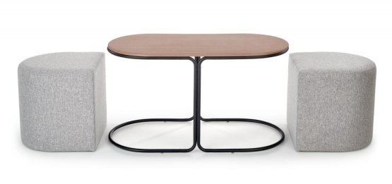 Konferenční stolek s taburety PAMPA ořech/černý