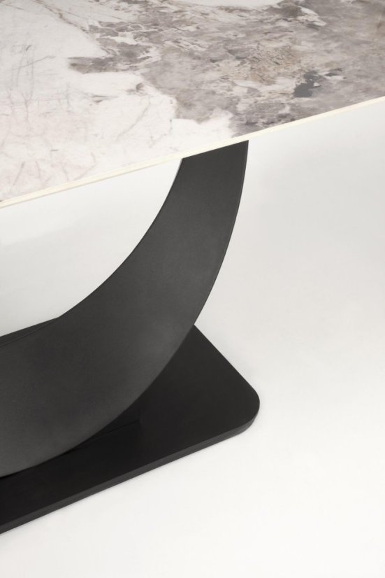 Rozkládací jídelní stůl FERNANDO bílý mramor/černý