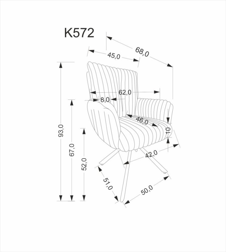Jedálenské kreslo K572 sivé