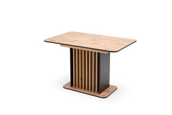 Rozkladací jedálenský stôl WILSON 120(158)x77 dub artisan/čierna