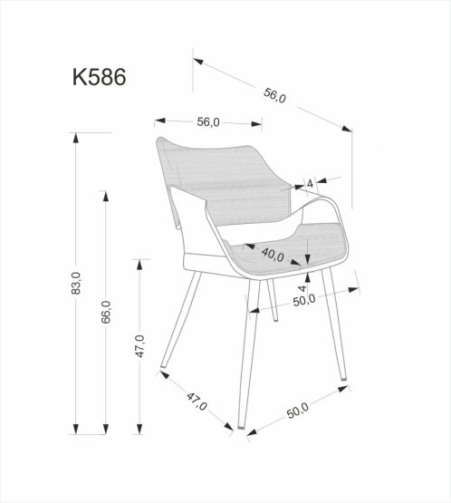 Jedálenská stolička / kreslo K586 orech/čierna