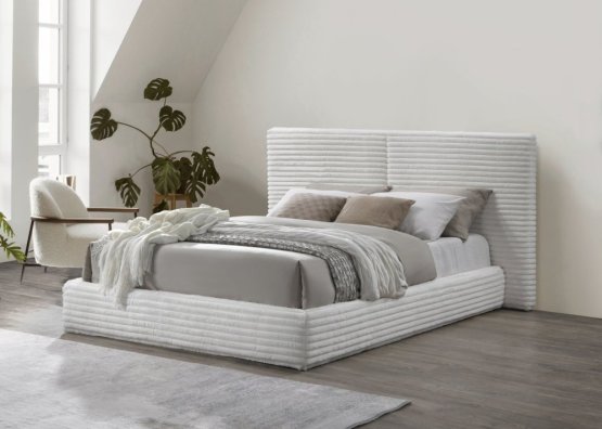 Čalúnená posteľ MADERA 160x200 krémová