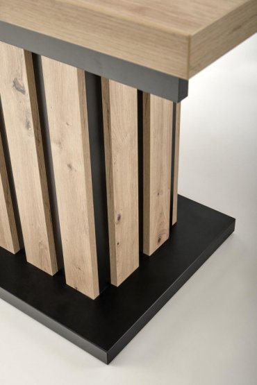 Rozkladací jedálenský stôl LAMELLO 160(210)x90 dub artisan/čierny