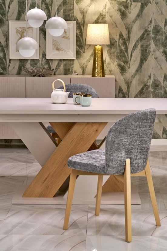 Rozkládací jídelní stůl BRANDON 160(200)x90 kašmír/dub cremona