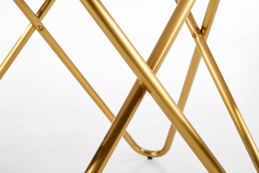 Kulatý jídelní stůl BONELLO 120 šedý mramor/zlatý