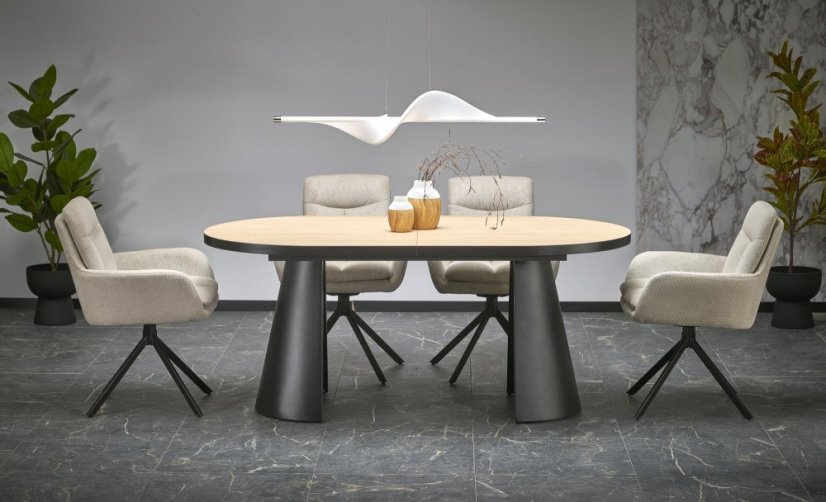 Rozkládací jídelní stůl GIACOMO 180(240)x100 přírodní/černý