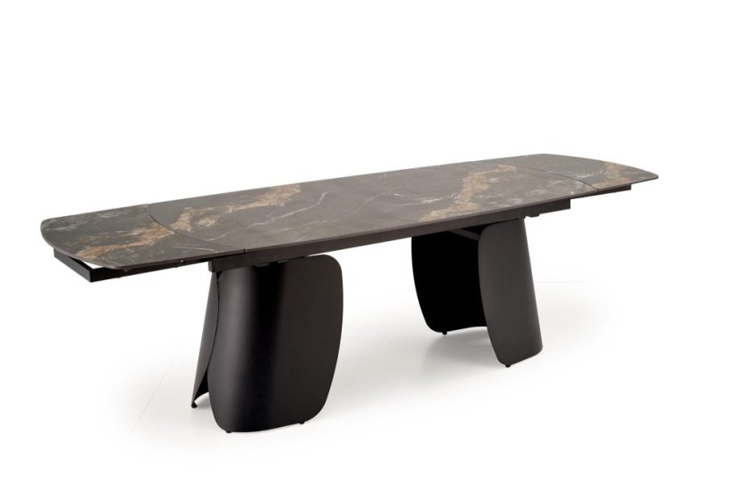 Rozkládací jídelní stůl FORUM 180(260)x90 černý mramor/černý
