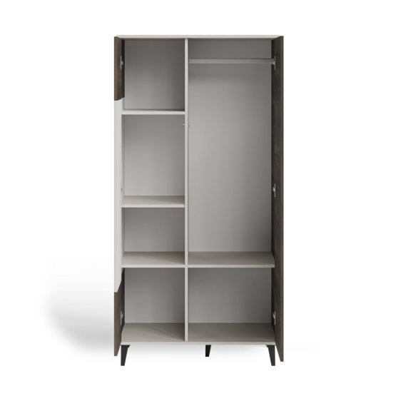 Šatníková skriňa RANDOM 2 S-1 kašmír/orech/čierna