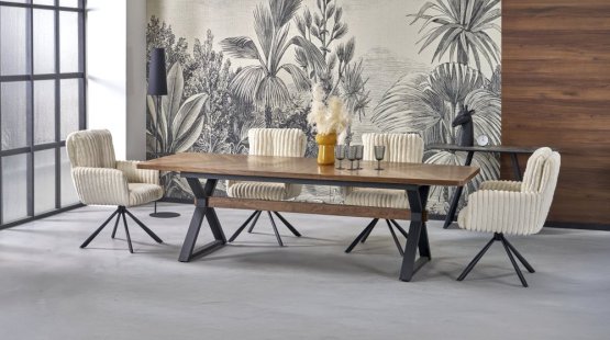 Rozkladací jedálenský stôl BARON 200(350)x100 orech/čierna