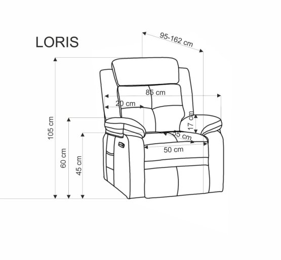 Relaxačné kreslo LORIS sivé
