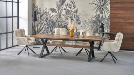 Rozkladací jedálenský stôl BARON 200(350)x100 orech/čierna