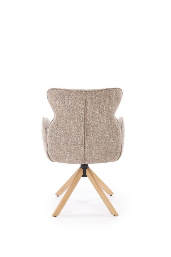 Jedálenské kreslo K585 tmavo béžové/dub prírodné