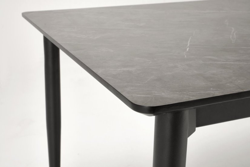 Rozkládací jídelní stůl CHARLES šedý mramor/černý