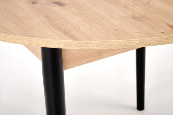 Rozkladací jedálenský stôl PIVOT 102(142)x102 dub artisan/čierna