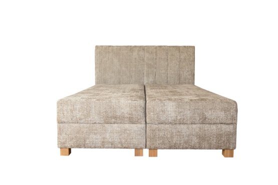 Kontinentální postel LARGO s úložným prostorem a matrací 160×200 béžová