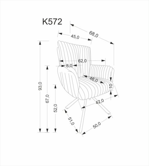 Jedálenské kreslo K572 sivé
