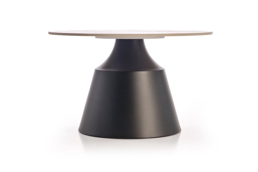 Konferenční stolek MAGNETA - set 2 ks bílý mramor/černá