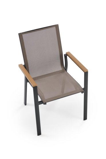 Záhradné kreslo FIERRO čierne/sivé/hnedé