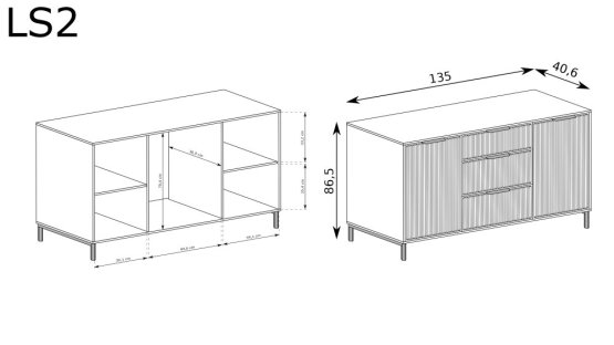 Komoda LINKASTYLE LS-2 kašmír