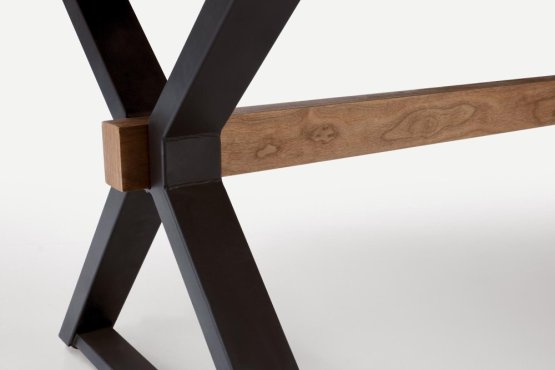 Rozkladací jedálenský stôl BARON 200(350)x100 orech/čierna