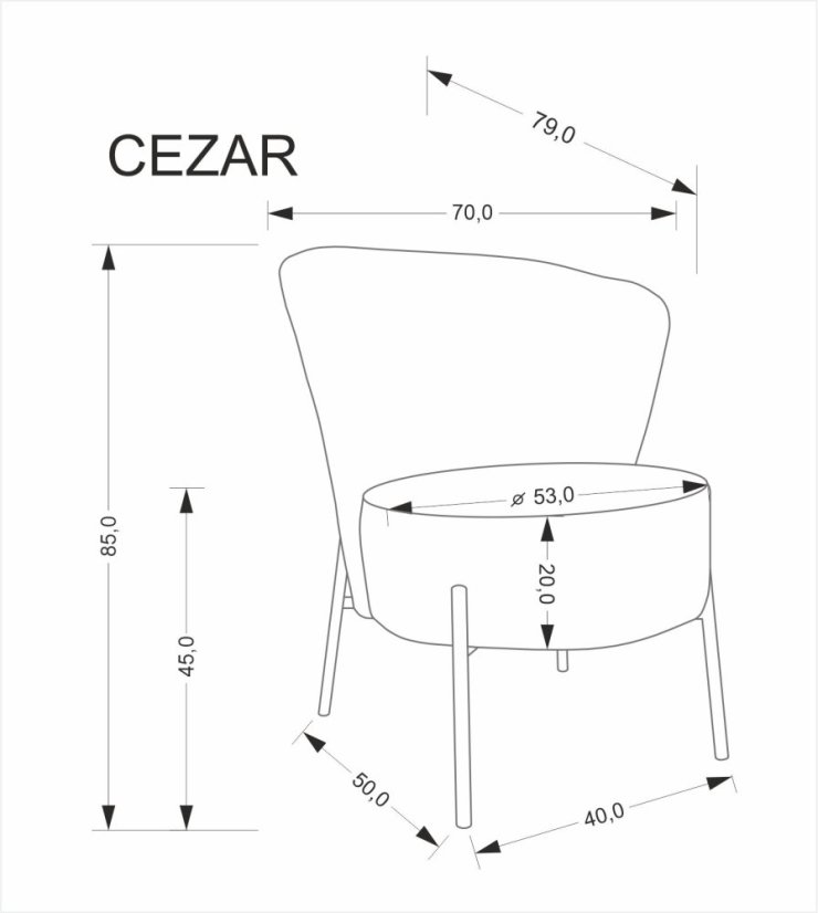 Čalúnené kreslo CEZAR béžové