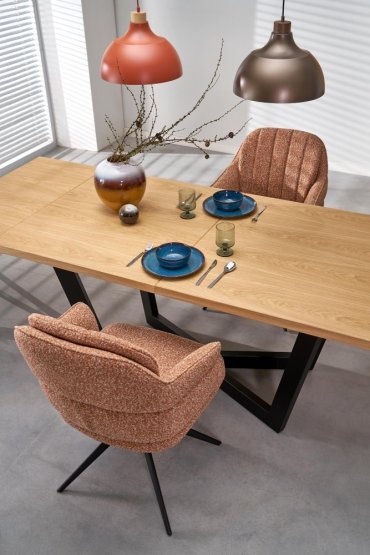 Rozkladací jedálenský stôl MASSIVE 2 160(250)x90 dub prírodný/čierna