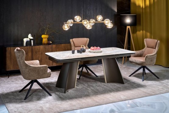Rozkládací jídelní stůl VESNA 160(240)x90 béžový mramor
