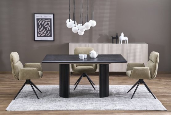 Rozkladací jedálenský stôl BOLERO 160(250)x90 dub prírodný/čierna