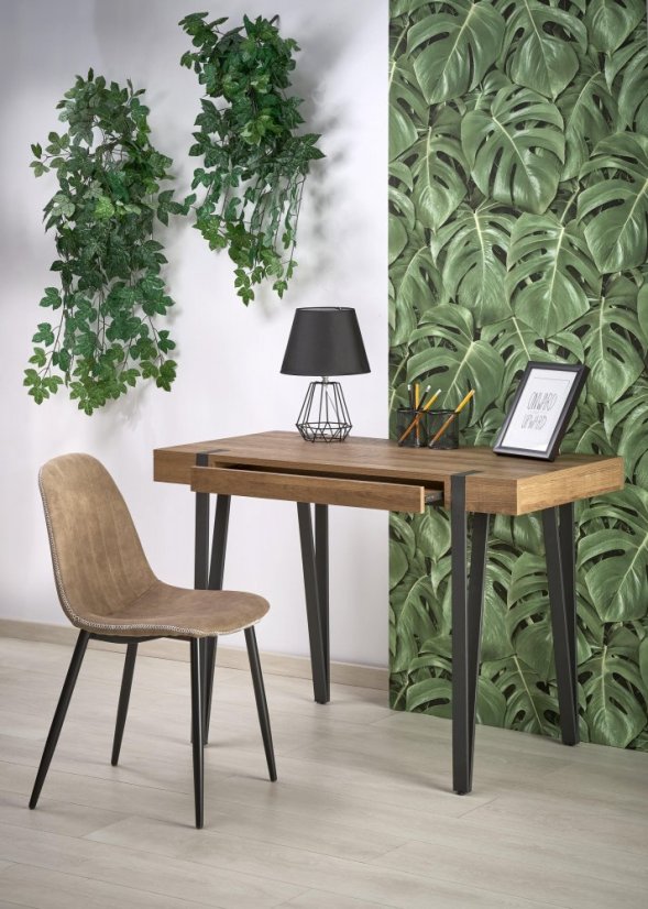 Písací stôl B39 čierny/orech medový