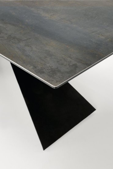 Rozkladací jedálenský stôl LUCIANO 180(230)x90 modrý mramor/čierny