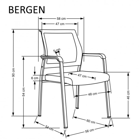 Konferenčná stolička BERGEN čierna