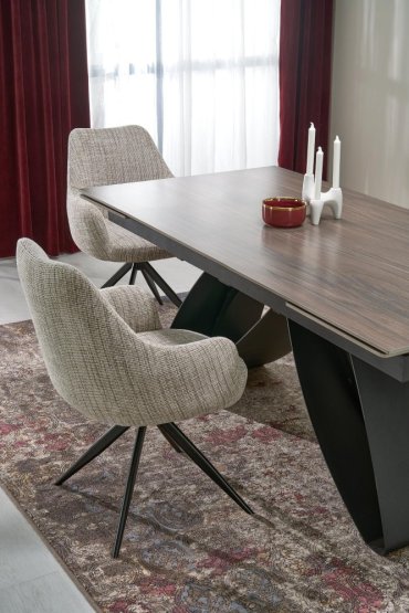 Rozkladací jedálenský stôl HILARIO 180(260)x90 orech/čierna