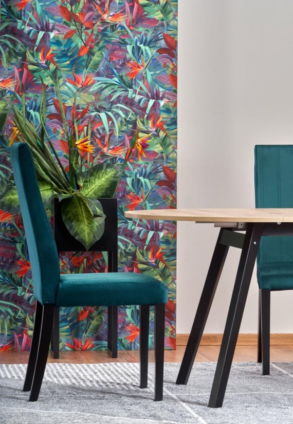 Rozkládací jídelní stůl RUBEN 102(142)x102 dub artisan/černý