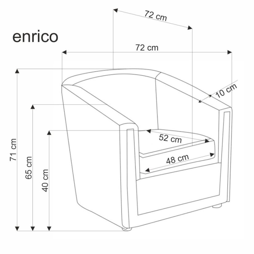 Kreslo ENRICO sivé