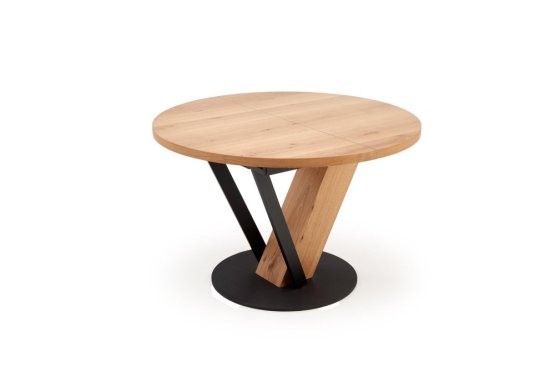 Kulatý rozkládací jídelní stůl FANIS 120(160)x90 dub přírodní/černá