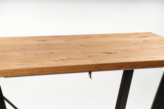 Rozkladací jedálenský stôl MASSIVE 160(250)x90 dub svetlý/čierna