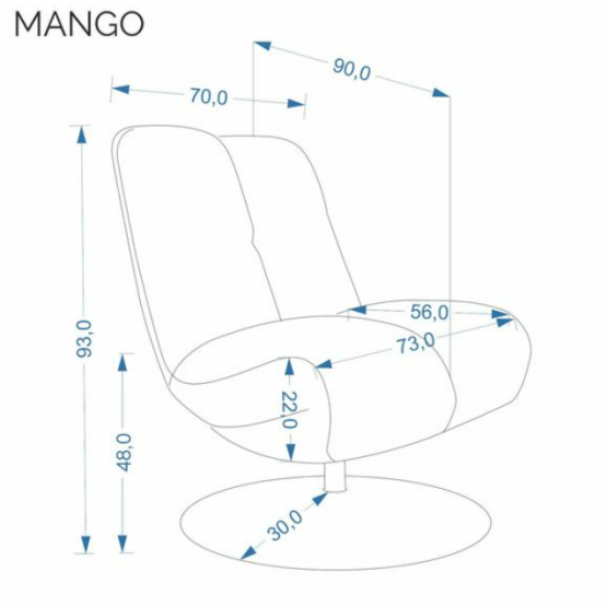Čalouněné relaxační křeslo MANGO béžové