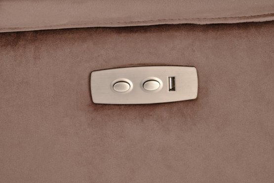Elektricky polohovací relaxační křeslo SEMIR s USB mokka